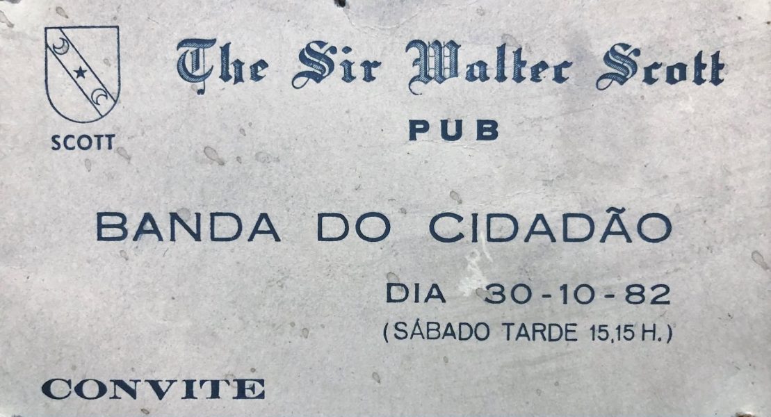 Convite do PUB "The Sir Walter Scott". Cortesia: André Carneiro