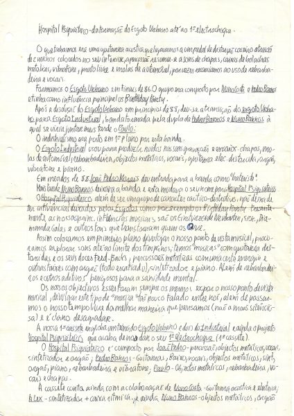 Biografia manuscrita. Cortesia: Hugo Moutinho