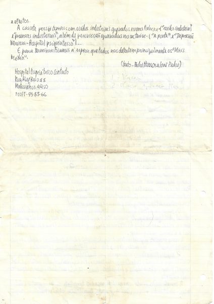 Biografia manuscrita. Cortesia: Hugo Moutinho