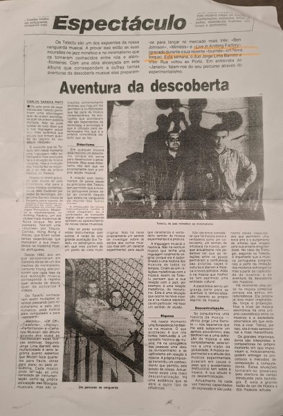 Jornal “O Primeiro de Janeiro”, 1989