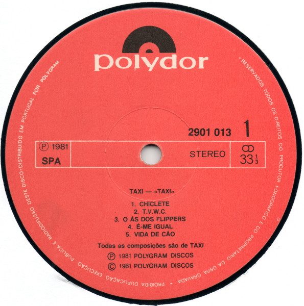 Label do álbum TAXI (Polydor, 1981)
