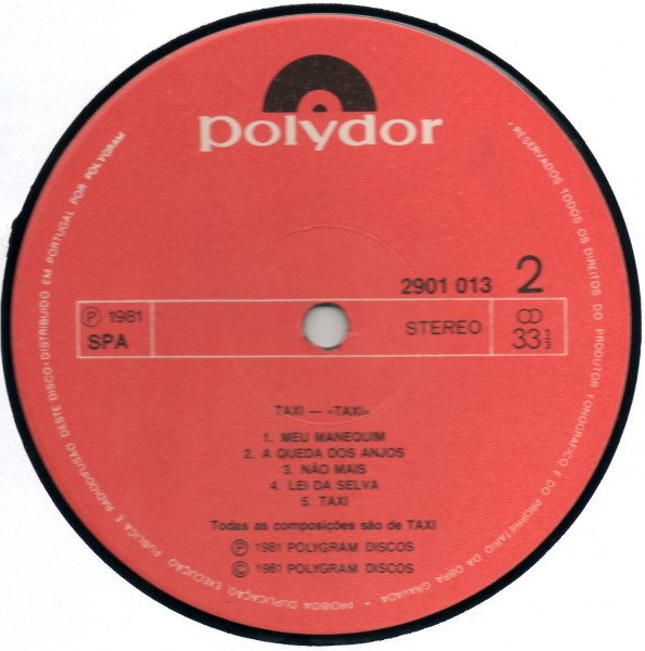 Label do álbum TAXI (Polydor, 1981)