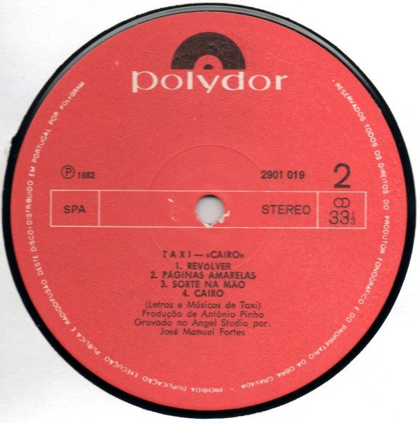 Label do álbum "Cairo" ( Polydor, 1982)
